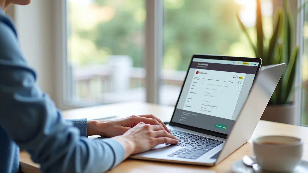 Ordinateur portable affichant l'interface du fournisseur énergie EDF avec formulaire de paiement visible