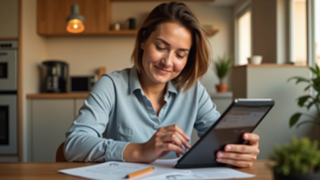 Personne consultant un tableau de bord de consommation énergétique sur tablette numérique