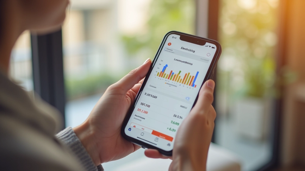 Graphique historique de consommation électrique mensuelle affichée sur application mobile