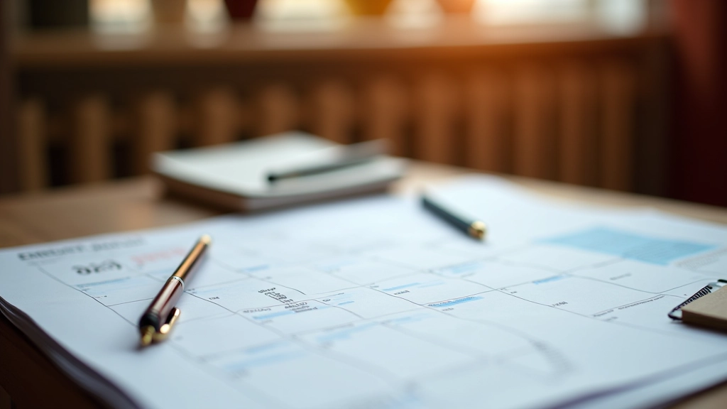 Calendrier montrant l'hiver avec budget chauffage et chèque énergie visible